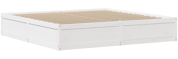 vidaXL Massivholzbett ohne Matratze Weiß 180x200 cm Kiefernholz 3323408 Bild 4