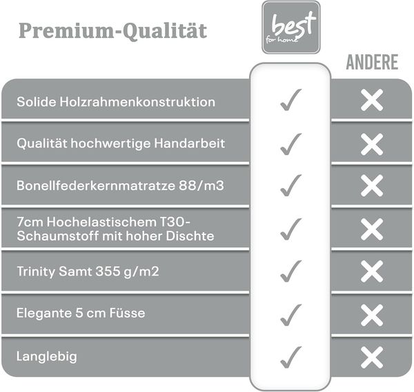 Best for Home Boxspringbett mit Bettkasten Trinity K-7 Bonellfederkern inkl. 7 cm Topper (140x200 160x200 180x200 200x200 cm), Handwerksqualität, TOP Preis-Leistungs-Verhältnis Bild 7