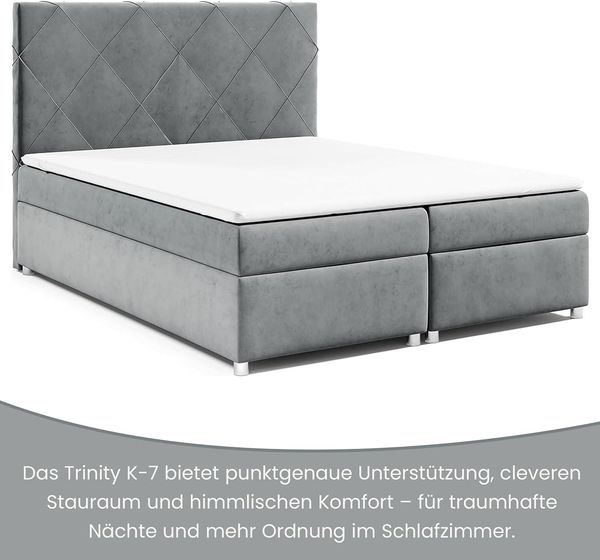 Best for Home Boxspringbett mit Bettkasten Trinity K-7 Bonellfederkern inkl. 7 cm Topper (140x200 160x200 180x200 200x200 cm), Handwerksqualität, TOP Preis-Leistungs-Verhältnis Bild 6