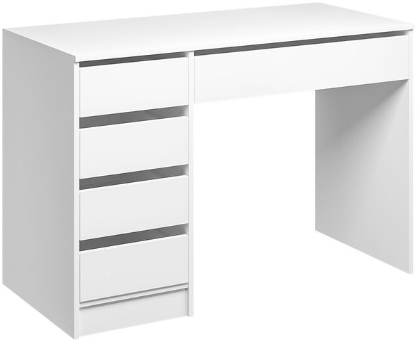 Bellamio 'Nore' Schreibtisch mit 5 Schubladen, beidseitig montierbar, weiß, 77x53x110 cm, Computertisch mit Stauraum Bild 2