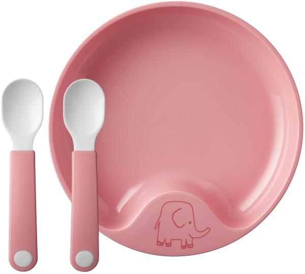 Mepal Mio Lernteller mit Lernlöffel deep pink