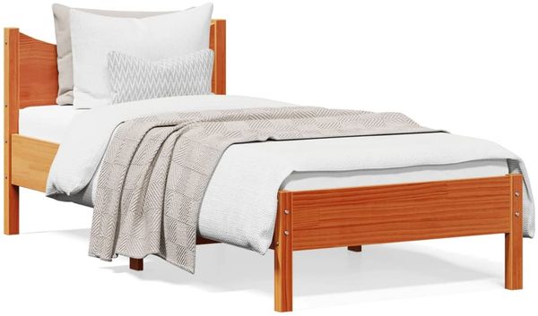 Einzelbetten, Betten für Erwachsene, Massivholzbett ohne Matratze Wachsbraun 90x190 cm Kiefernholz de4264