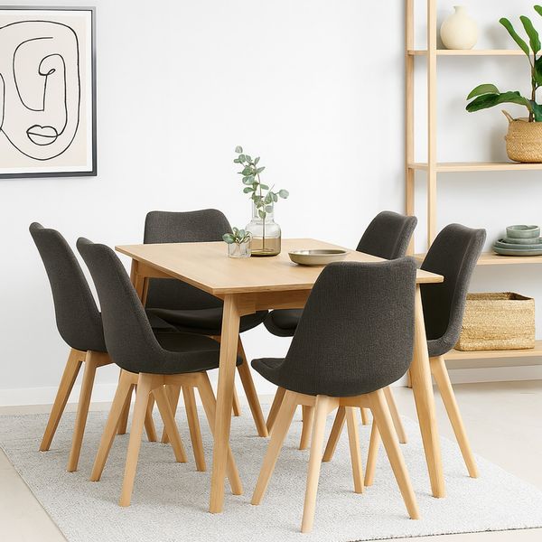 HTI-Living Atlanta Webstoff Grau Stuhl