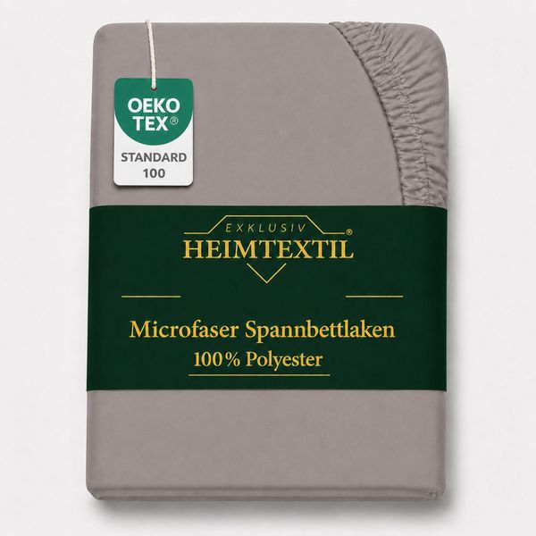 Microfaser Spannbettlaken - Spannbetttuch 140-160x200 cm – Atmungsaktiv, Knitterfrei & Pflegeleicht – OEKO-TEX Bettlaken mit Rundumgummi - Grau