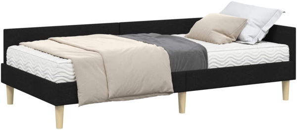 vidaXL Eckbettgestell mit Matratze mit Matratze 2 pcs Grün Stoff 3393679