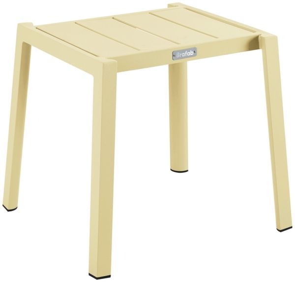 Gartenbeistelltisch Delia aus Aluminium, modern, stapelbar, in Lemon Gelb, für draußen