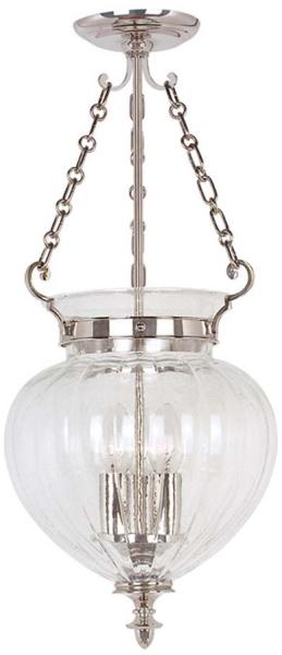 Pendelleuchte, Deckenlampe, Glas Stahl Poliertes Nickel