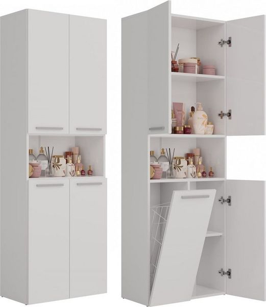 ibonto Hochschrank Badezimmerhochschrank Platzsparendes Aufbewahrungswunder