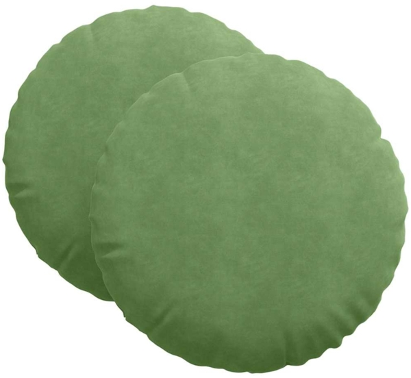 vidaXL Sitzkissen 2 Stück Hellgrün Ø 60 x 21 cm Samt 42014214