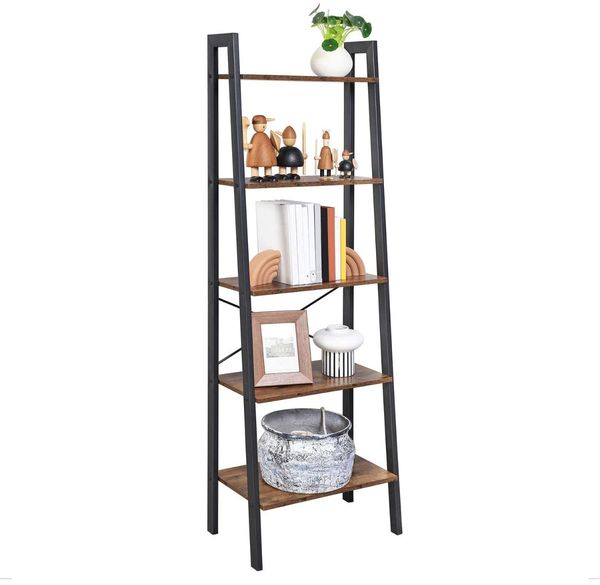 Vasagle Bücherregal mit 5 Ablagen mit Metallrahmen, Songmics LLS45X, 56 x 172 x 34 cm (B x H x T)