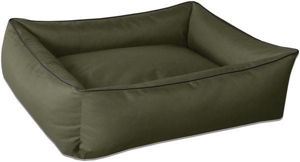 BedDog Hundebett MAX, großes Hundekörbchen aus Cordura, waschbares Hundebett mit Rand, Hundesofa vier-eckig (XXL) ca. 120x85x23cm, GREEN-TEA (grün)