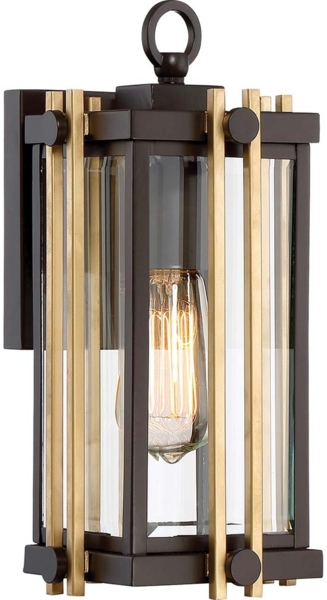 Wandleuchte, Außenleuchte, Laterne, Stahl Glas, H 32,7 cm