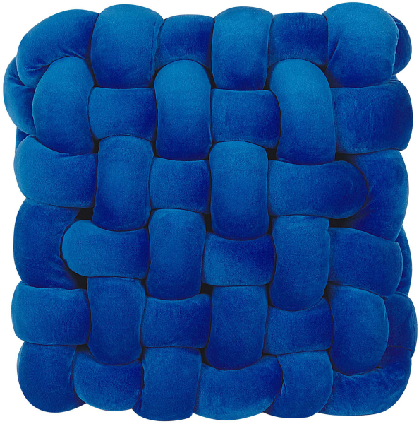 Dekokissen SIRALI Samtstoff 30 x 30 cm Kein Muster Blau