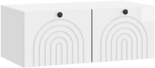 vidaXL Wandmontierter TV-Schrank Hochglanz Weiß 78,5 x 41 x 30 cm 898179