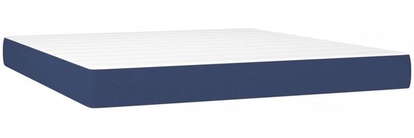 vidaXL Boxspringbett mit Matratze Blau 180x200 cm Stoff 3128627 Bild 5