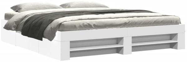 vidaXL Bettgestell Weiß 200x200 cm Holzwerkstoff 3295443