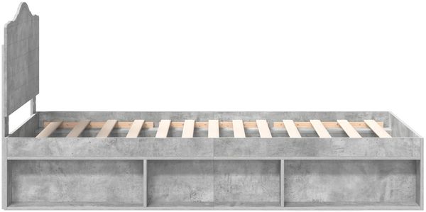 vidaXL Bettrahmen Beton Grau 90 x 190 cm Massives Kiefernholz 3413365 Bild 8
