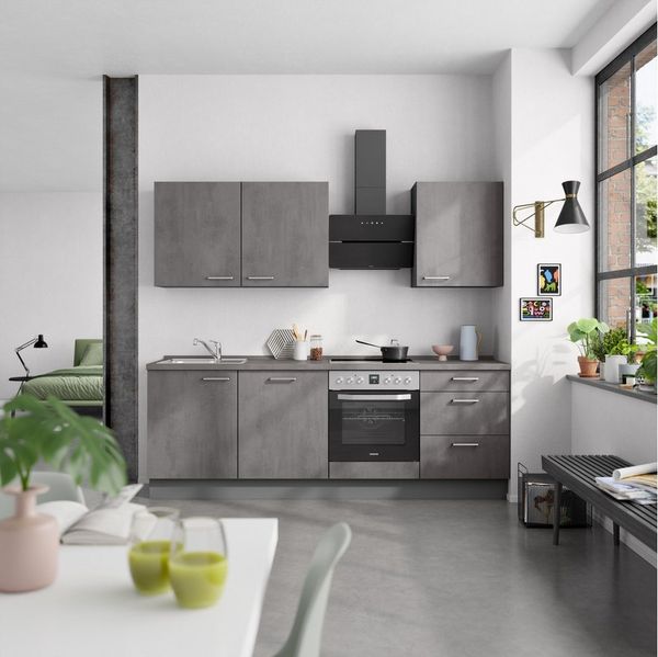 nobilia® Küchenzeile "Riva II", NEU: individuell anpassbar mit gratis Profi-Beratung, vormontiert, Breite 240 cm, Ausrichtung wählbar, wahlw. mit E-Geräten