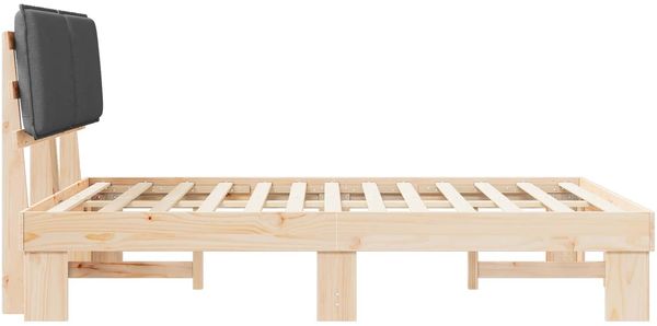 vidaXL Bettgestell mit gepolstertem Kopfteil Dunkelgrau 135 x 190 cm 877290 Bild 6