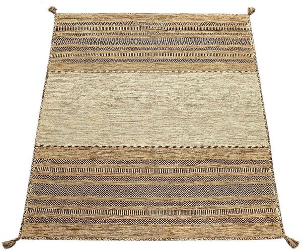 Paco Home Teppich Kilim 217, rechteckig, Höhe: 12 mm, handgewebter Wendeteppich, reine Baumwolle, gestreift, Wohnzimmer
