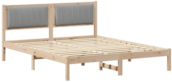 vidaXL Bettgestell mit gepolstertem Kopfteil Hellgrau 160 x 200 cm 878244
