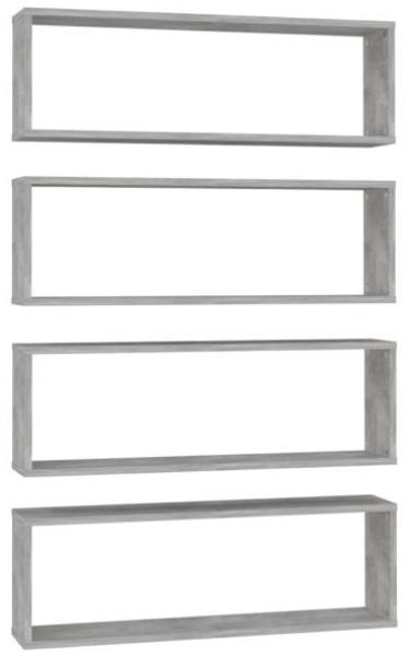 vidaXL Würfelregale 4 Stk. Betongrau 80x15x26,5 cm Holzwerkstoff 807119