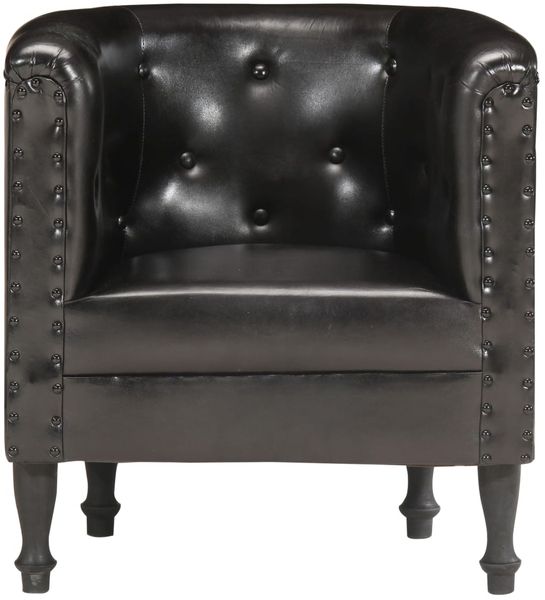 vidaXL Sessel Schwarz Echtleder [286593] Bild 2