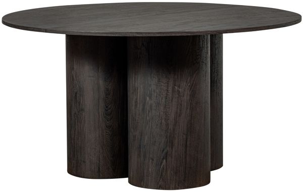 Esstisch Oona aus MDF-Holz, modern rund, dunkelbraun, Ø 140 cm, für 4–6 Personen