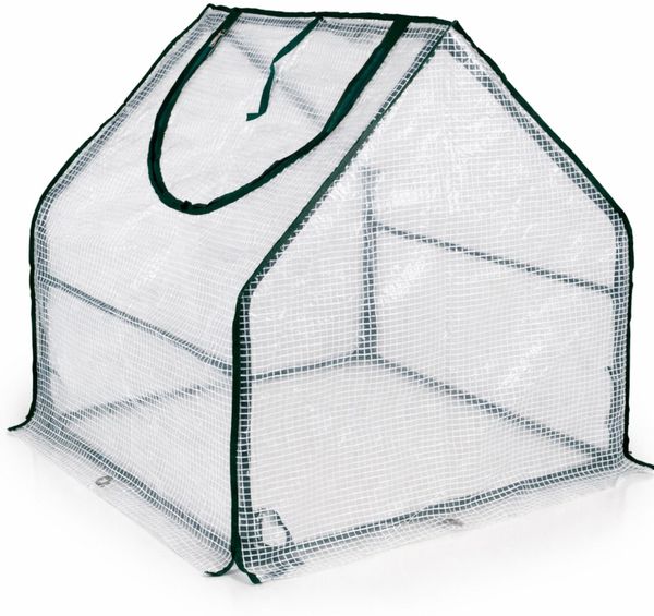 BURI Mini Frühbeet Pflanzenhaus mit Metallgestell, Abdeckung robust, wetterfest, PE-Gewebe, 60x60x60cm