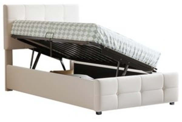 Flieks Polsterbett, Hydraulisches Stauraumbett Einzelbett Kinderbett 90x200cm Samtstoff Bild 6