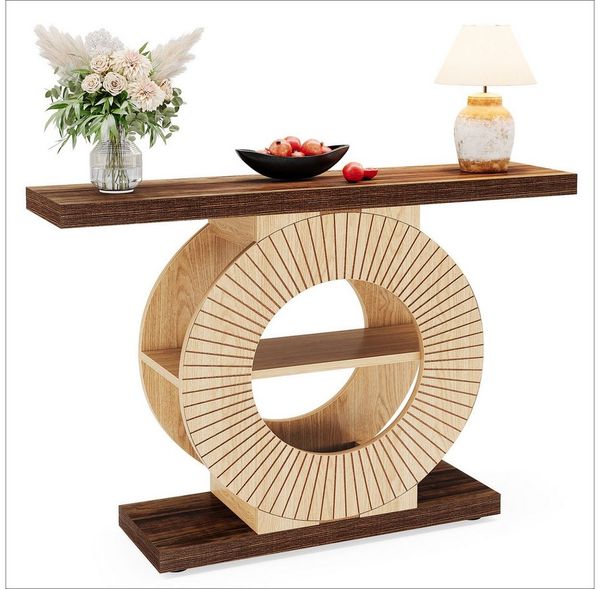 Tribesigns Konsolentisch Flurtisch mit Lagerung, 100 cm Holz Eingangstisch für Wohnzimmer