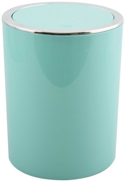 MSV Bad Serie "ASPEN" Design Kosmetikeimer Bad Treteimer Schwingdeckeleimer Abfallbehälter mit Schwingdeckel 6 Liter (ØxH): ca. 18,5x26 cm Pastell Grün