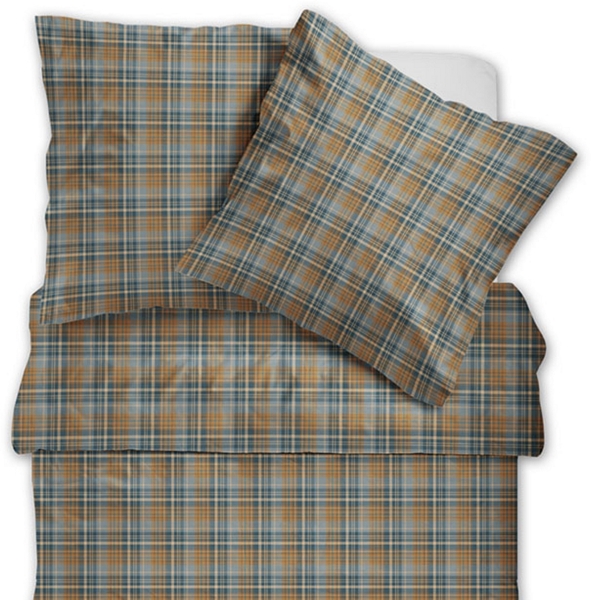 Dormabell Flanell Bettwäsche 11475 kariert natur, blau braun 135x200 Bild 2