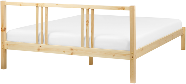 Bett mit Lattenrost VANNES 160 x 200 cm Holz Heller Holzfarbton Bild 5