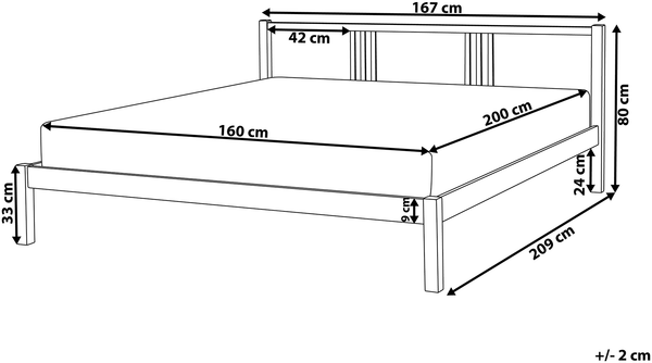 Bett mit Lattenrost VANNES 160 x 200 cm Holz Heller Holzfarbton Bild 2