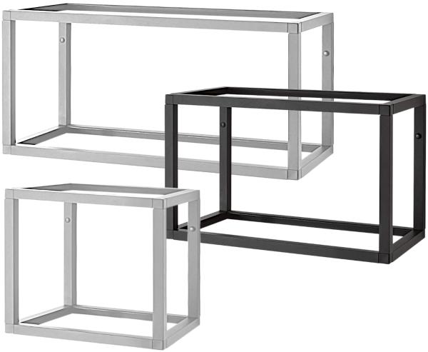 Aluments Quader-Rack Regal in SCHWARZ mit 45 cm Höhe und 90 cm Breite / Regalsystem / Modulregal