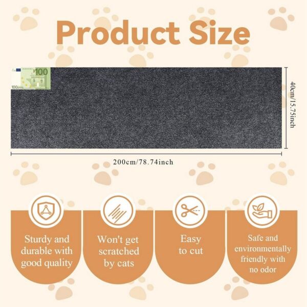 Refined Living Kratzmatte Selbstklebende Katzenkratzmatte 40x200cm,kratzmatte katze,Kratzteppich, (Kratzmatte Sofa, Katzen Möbel Schutz, DIY Kratzpad, Kratzschutzmatte, Katzenteppich, Krallenpflege,kratzmatte katze, kratzmatte katze wand, kratzmatte se...