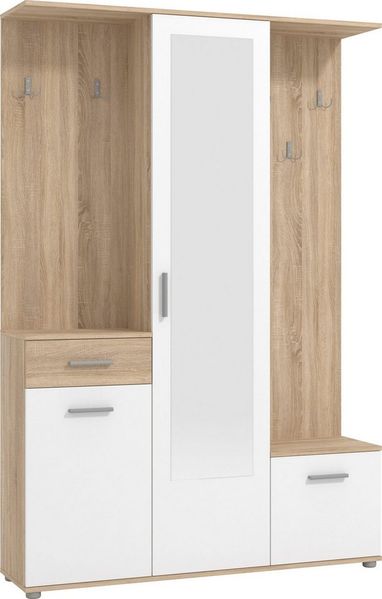 INOSIGN Kompaktgarderobe Martin Flurgarderobe, Dielenschrank, Flurmöbel, Breite 134 cm Schuhschrank, mit Spiegel, in modernen Farben, mit 10 Haken