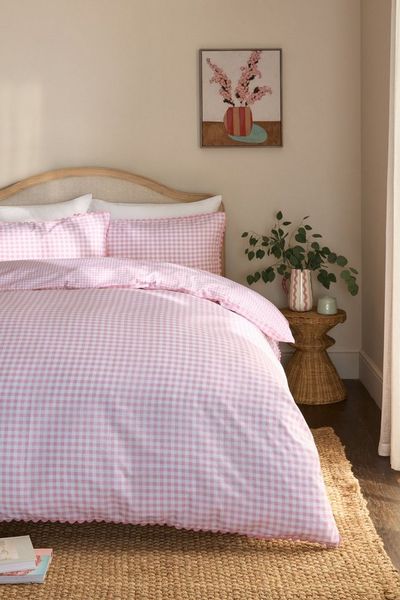 Next Bett-Set Wendbarer Bettbezug mit Vichykaros, Bezug: Polyester (recycelt), Baumwolle