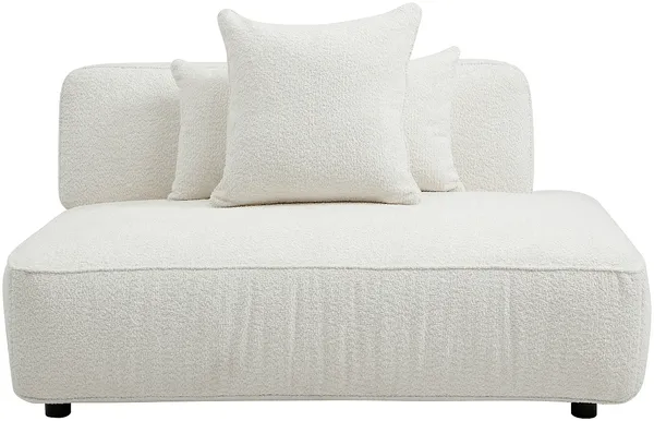 Vente-unique - LELACO Chaise longue Stoff Weiß - B 105 cm x H 74 cm x L 145 cm