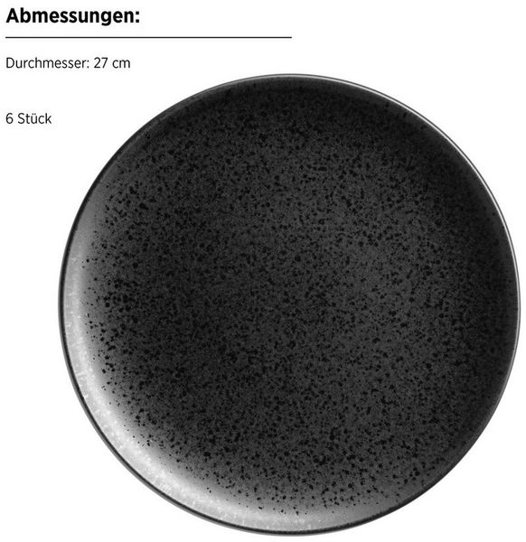MÄSER Teller-Set Essential (6-tlg), 6 Personen, Steinzeug