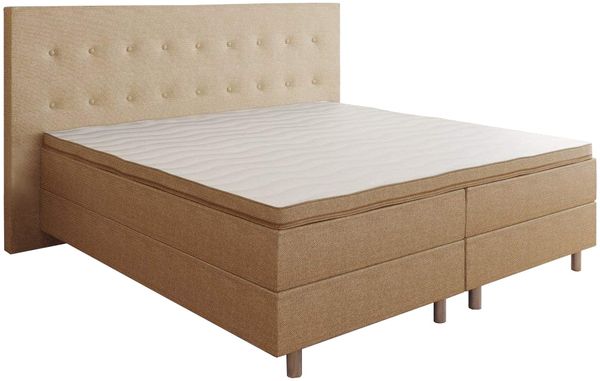 Best For You Boxspringbett Rio Barcelona Hellbraun 5-Zonen mit Visco Topper H3 First Class Bett in verschiedenen Größen 180x200