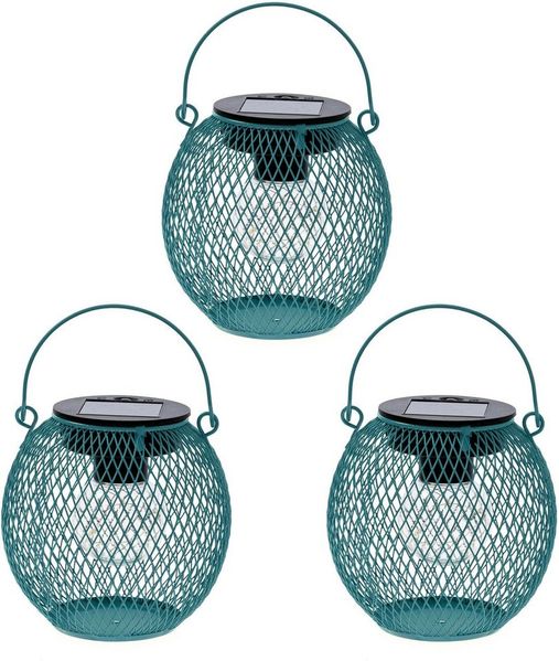 OTTO home LED Solarleuchte Aaddis, LED-Metalllaterne, 3er Set, Tageslichtsensor, LED fest integriert, Warmweiß, einzeln positionierbar