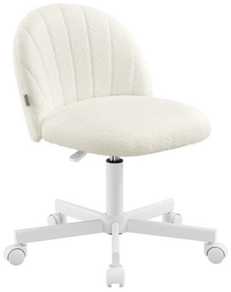 SONGMICS Schminkstuhl, Bürostuhl, Fleece-Oberfläche, höhenverstellbar, kompaktes Design, rosa