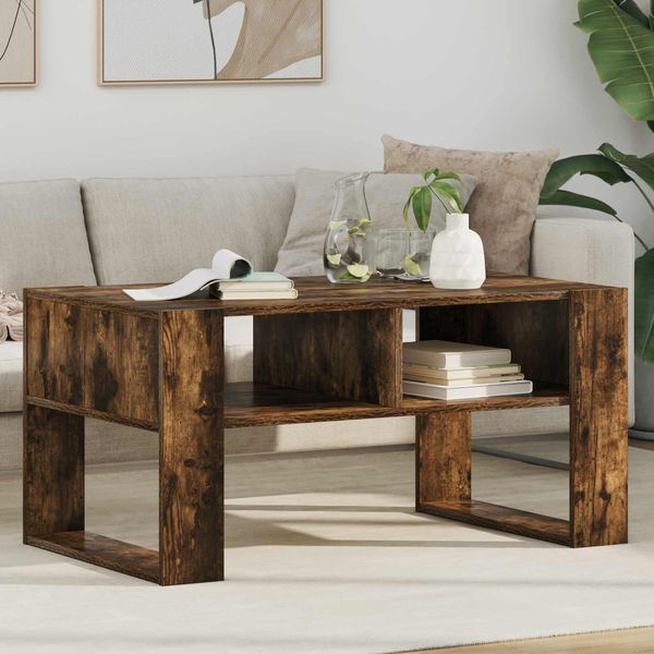 vidaXL Couchtisch Geräucherte Eiche 92 x 53 x 45 cm Holzwerkstoff 8000096