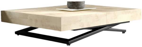 Compleo Couchtisch ausziehbar und höhenverstellbar, Modern Design, 120/200 x 80 x 27-80cm