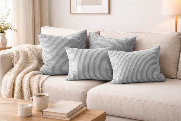Amilian Dekokissen - Kissen Set 4er - Sofakissen mit Füllung 2x 50x50 + 2x 35x45cm, (4 Stück) Kuschelkissen - Zierkissen mit Kissenfüllung - Couchkissen