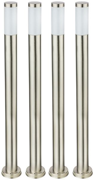 4er Set LED Edelstahl Stehleuchten für den den Garten BOSTON