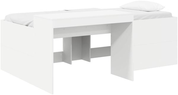 vidaXL Hochbett mit Schreibtisch für Kinder Weiß 75x190 cm 3422683