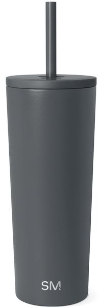 Simple Modern Thermobecher mit Strohhalm und Deckel | Trinkbecher mit Henkel Wiederverwendbare Edelstahl | Geschenke für Frauen und Männer | Classic | 710ml | Graphite